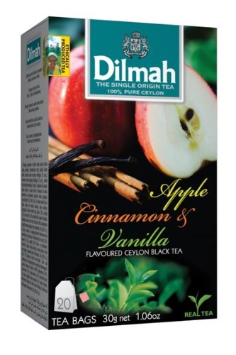 Černý čaj, 20x1,5g, DILMAH, jablko, skořice a vanilka