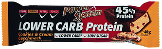 Power System LOWER CARB Cookies & Cream Bar with 45% Protein 40 g