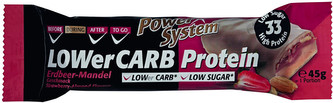 Power System LOWER CARB Protein Bar 33% Straw. Almond White Chocol. 45 g