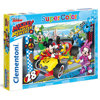 Puzzle Supercolor Mickey závodník/104 dí