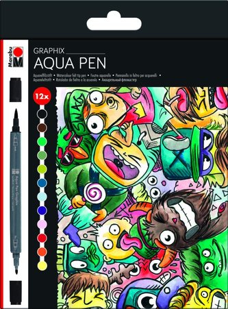 Marabu Graphix sada akvarelových popisovačů 12 ks