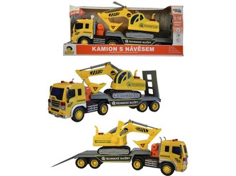 Tahač s bagrem na setrvačník, na baterie, 39cm