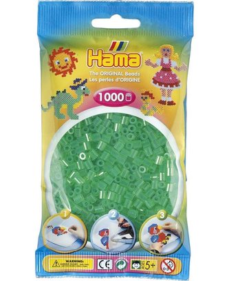 Průhledné zelené korálky - 1000 ks MIDI