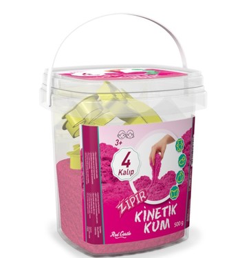 Kinetický písek v kyblíku růžový