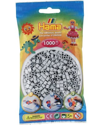 Světle šedé korálky - 1000 ks MIDI