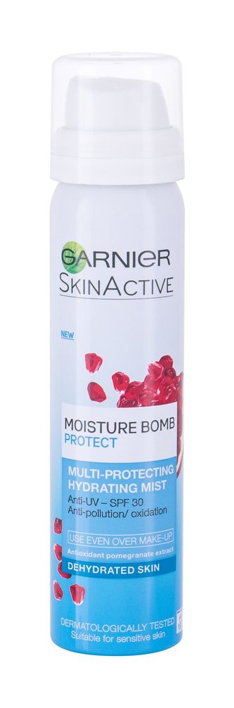 Garnier SkinActive Pleťová voda a sprej Moisture Bomb Protect Mist 75 ml SPF30 pro ženy