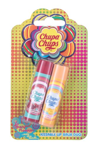 Chupa Chups Lip Balm balzám na rty 4 g + balzám na rty 4 g Peach Passion