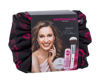 Dermacol Pearl Energy podkladová báze pod make-up 20 ml + fixační pudr Invisible 13 g Light + kosmetický štětec Master 1 ks + kosmetická stahovací taštička