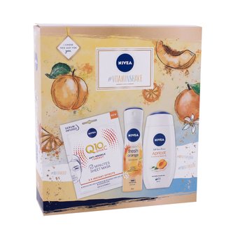 Nivea Vitaminshake sprchový gel Care & Apricot 250 ml + antiperspirant Fresh Orange 150 ml + textilní pleťová maska Q10 Plus C 1 ks