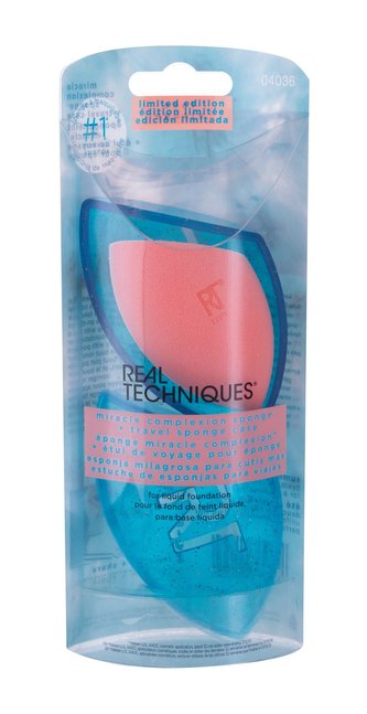 Real Techniques Sponges houbička na make-up Miracle Complexion Sponge + cestovní pouzdro 1 ks