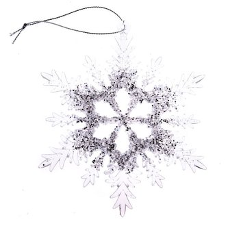 Závěsná vločka - stříbrná 13 cm