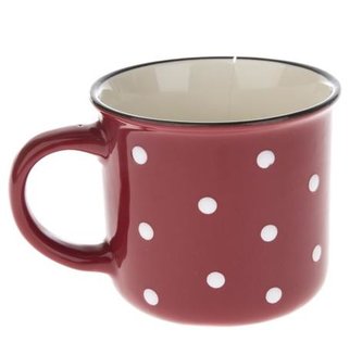 Keramický hrnek s puntíky - červený 350ml