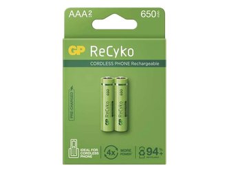 Baterie AAA (R03) nabíjecí 1,2V/650mAh GP Recyko Cordless  2ks