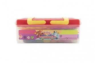 Modelína/Plastelína Nara 430g s vykrajovátky  s válečkem s doplňky v plast. boxu 21x12x8cm