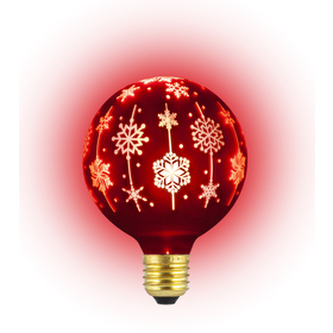 Žárovka vánoční LED E27 4W G95 bílá teplá RETLUX RXL 368 červená