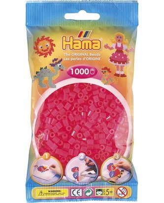 Neonové růžové korálky - 1.000ks MIDI