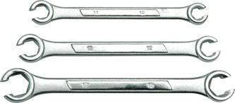 Klíče na brzdová vedení, otevřené, sada 3ks