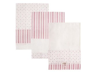 Utěrka ORION Heart Gifty bavlna 3ks růžová