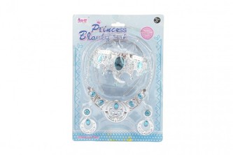 Sada krásy plast korunka + náhrdelník + naušnice na kartě 20x28cm