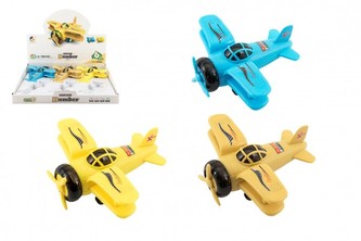 Letadlo plast 15cm na setrvačník na baterie se světlem se zvukem 1 ks, 3 různé barvy