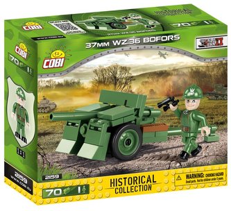 Stavebnice COBI - Small Army Bofors 37 mm vz.36, 70 kostek, 1 figurka