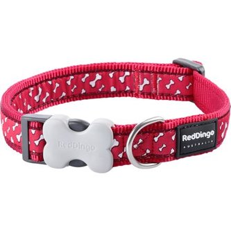 Obojek RD 25 mm x 41-63 cm - Flying Bones Red