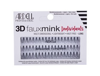 Ardell 3D Faux Mink Umělé řasy Individuals 60 ks Long Black Knot-Free pro ženy