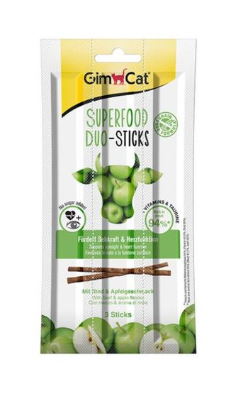GIMCAT SUPERFOOD DUO-STICKS hovezi+jablko 3ks