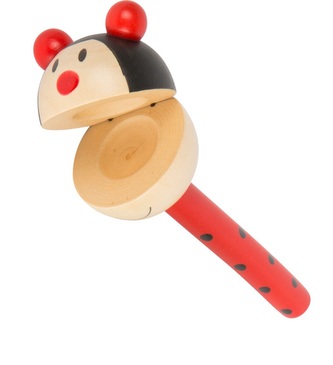 Small Foot Displej dřevěné chrastítko zvířátka 1ks beruška