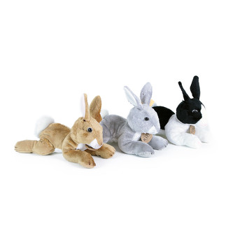 Rappa Plyšový králík ležící 18 cm 1 ks černo - bílý