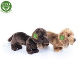 Rappa Plyšový pes jezevčík stojící 19 cm ECO-FRIENDLY 1ks tmavě hnědý