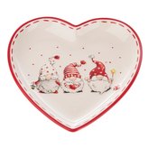 Keramický talíř srdce se skřítky