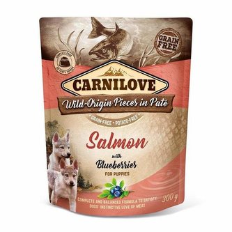 Kap.Carnilove Dog Paté Salmon with Blueberries for Puppies 300g