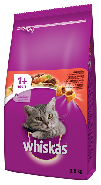 WHISKAS hovezi 3,8kg