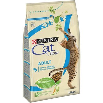CAT CHOW Adult s tunakem a lososem 1,5kg