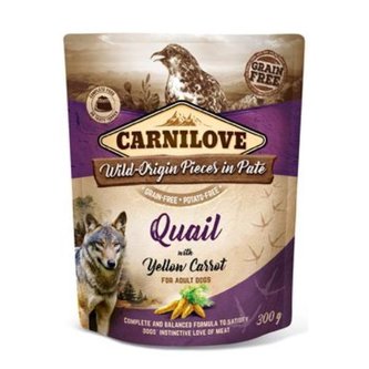 Kap.Carnilove Dog Paté Quail with Yellow Carrot 300g