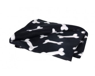 KARLIE deka FLEECE motiv kosticek cerna 100x70cm