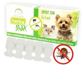 Herba Max Spot-on pro kocky a psy malych plemen 5x1ml Herba Max Spot-on pro kocky a psy malych plemen 5x1ml