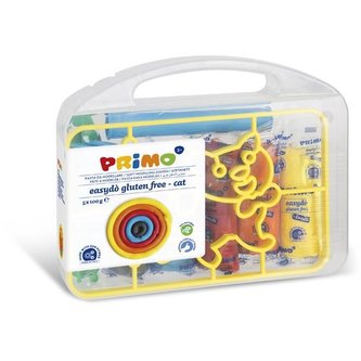 Sada mod. hmot PRIMO NATUR, 5 x 100g, pomůcky, vykrajovátko KOČKA