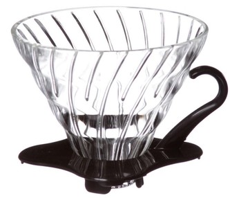 Hario dripper V60-02 skleněný černý