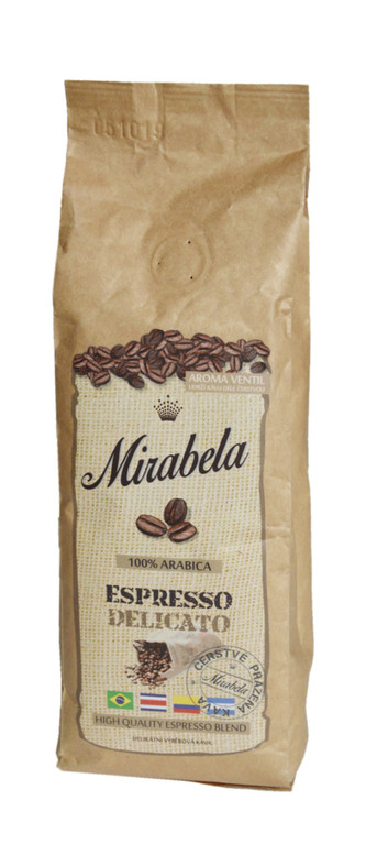 Mirabela čerstvá káva Espresso Delicato 100% Arabika 225g