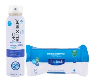 MC Elixier Antibacterial Spray antibakteriální sprej Antibacterial Spray 150 ml + antibakteriální ubrousky Deep Fresh 15 ks