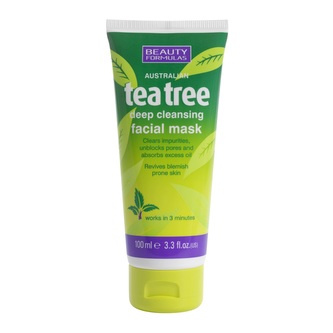 BEAUTY FORMULAS TEA TREE Hloubkově čistící maska na pleť 100 ml