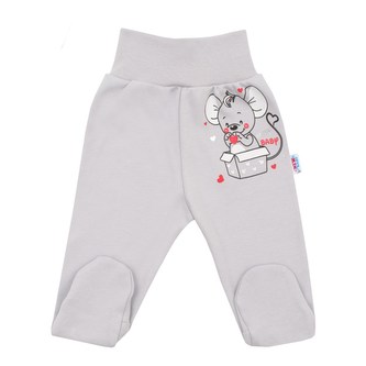 Kojenecké polodupačky New Baby Mouse šedé - velikost 56 (0-3m)