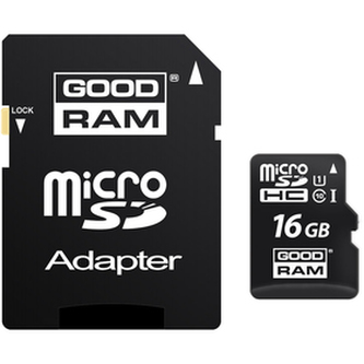 Paměťová karta GOODRAM MicroSDHC 16GB CL10 UHS1 + ada