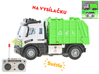 R/C auto popelářské 13cm 1:64 plná funkce na baterie se světlem 27MHz v krabičce