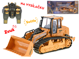 R/C buldozer 36cm na baterie se světlem a zvukem 2,4GHz v krabičce