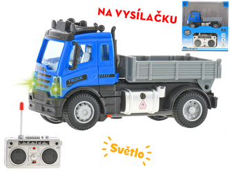 R/C auto nákladní korba 12cm 1:64 plná funkce na baterie se světlem 27MHz v krabičce