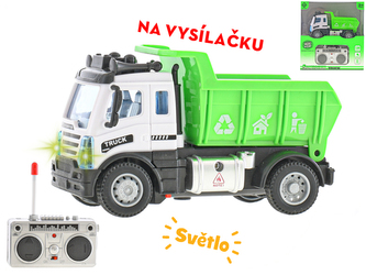 R/C auto nákladní 12,5cm 1:64 plná funkce na baterie se světlem 27MHz v krabičce
