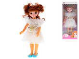 Panenka 31cm tvrdé tělo v šatech v krabičce